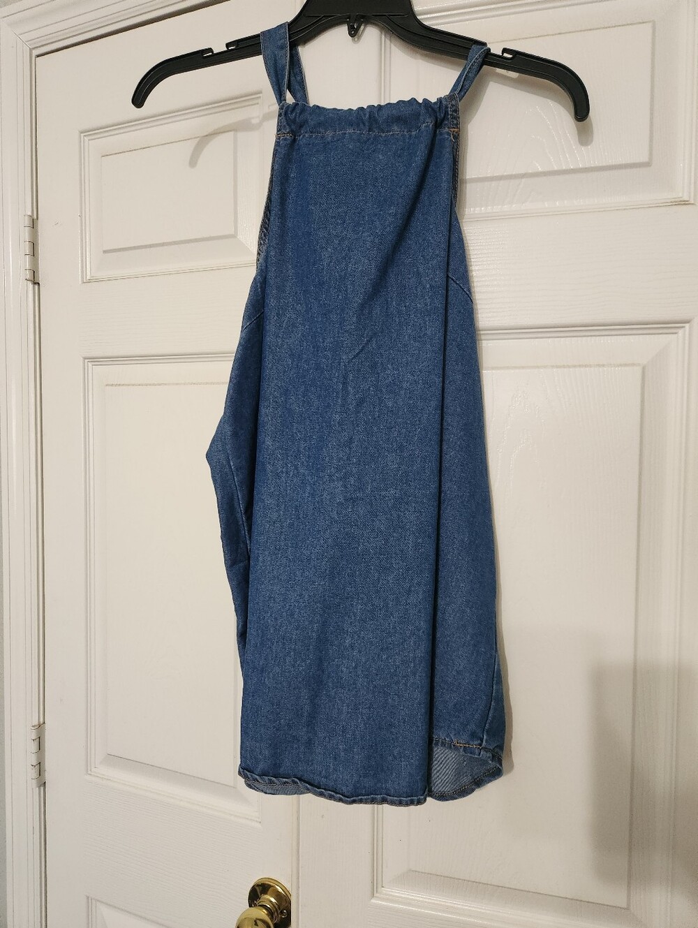 SHEIN Blue Denim Square Neck Pinafore Top